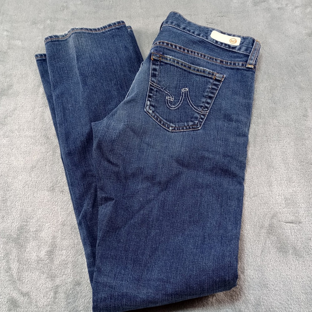 AG Adriano Goldschmied Tomboy Jeans Womens 32 Blue Relaxed Straight Leg Designer